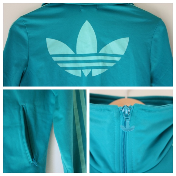 Teal Green Adidas Trefoil Track Jacket XS - Picture 4 of 7